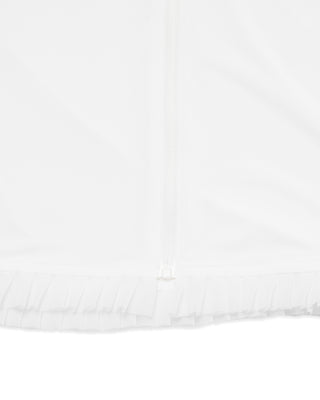 Cropped Cooling Zip-Up T-shirt - White