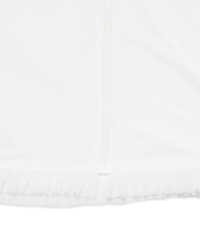 Cropped cooling zip-up t-shirt - White