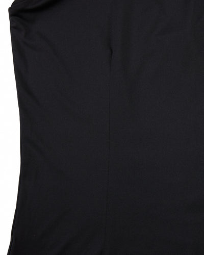 Front shirring sleeveless t-shirt -Black