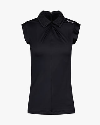 Front Shirring Sleeveless T-shirt - Black