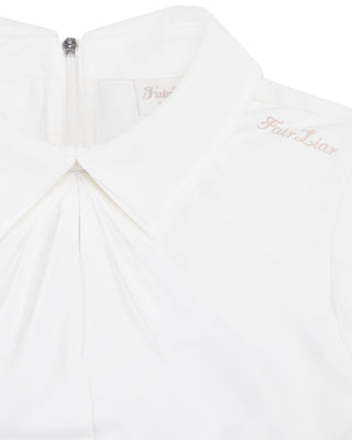 Front Shirring Sleeveless T-shirt - White