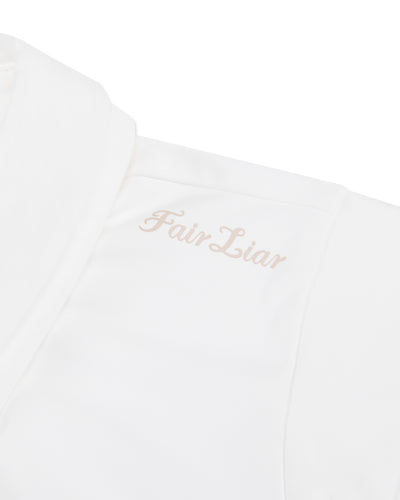 Front shirring sleeveless t-shirt -White