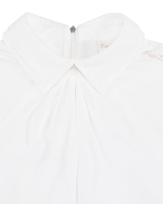 Front Shirring Sleeveless T-shirt - White