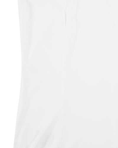 Front shirring sleeveless t-shirt -White