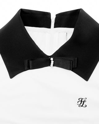 Big Collar Ribbon Sleeveless T-shirt - White