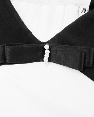 Big Collar Ribbon Sleeveless T-shirt - White