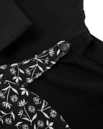 Patterned ribbon detachable t-shirt - Black
