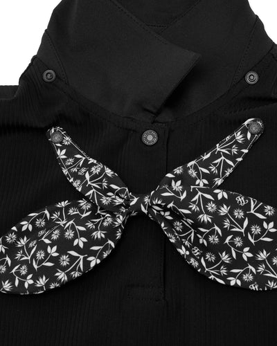 Patterned ribbon detachable t-shirt - Black