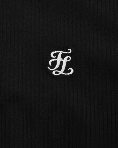 Patterned ribbon detachable t-shirt - Black