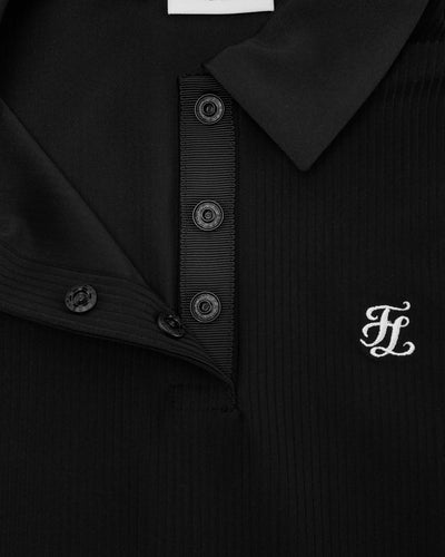 Patterned ribbon detachable t-shirt - Black