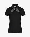 Patterned ribbon detachable t-shirt - Black