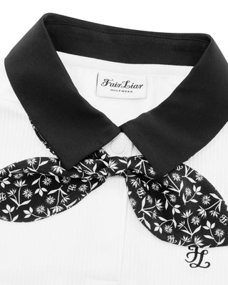Patterned Ribbon Detachable T-shirt - White