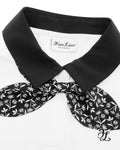 Patterned ribbon detachable t-shirt - White