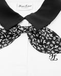 Patterned ribbon detachable t-shirt - White