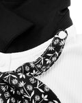 Patterned ribbon detachable t-shirt - White