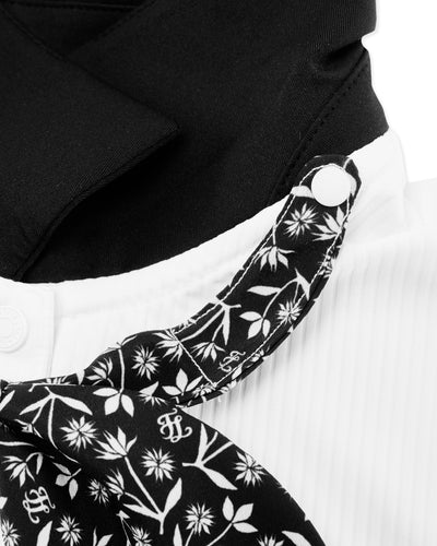 Patterned ribbon detachable t-shirt - White