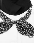 Patterned ribbon detachable t-shirt - White