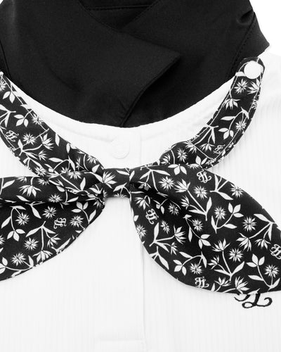 Patterned ribbon detachable t-shirt - White