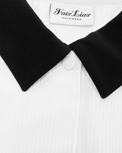 Patterned ribbon detachable t-shirt - White