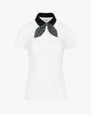 Patterned ribbon detachable t-shirt - White