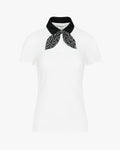 Patterned ribbon detachable t-shirt - White