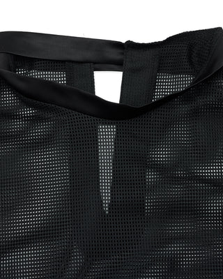 Mesh Crop Short Sleeve and Sleeveless Set - Black
