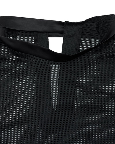 Mesh Crop Short Sleeve and Sleeveless Set - Black