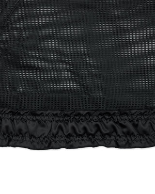 Mesh Crop Short Sleeve and Sleeveless Set - Black