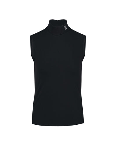Mesh Crop Short Sleeve and Sleeveless Set - Black
