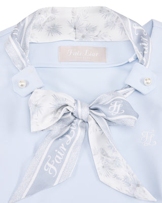 Botanical Scarf Set Sleeveless T-shirt - Blue