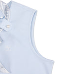 Botanical scarf set sleeveless t-shirt - Blue