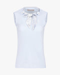 Botanical scarf set sleeveless t-shirt - Blue