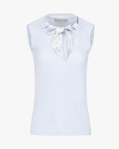 Botanical scarf set sleeveless t-shirt - Blue