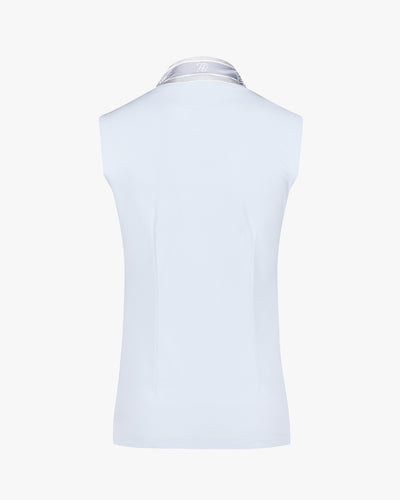 Botanical scarf set sleeveless t-shirt - Blue