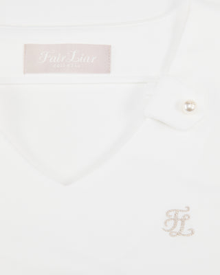 Botanical Scarf Set Sleeveless T-shirt - White