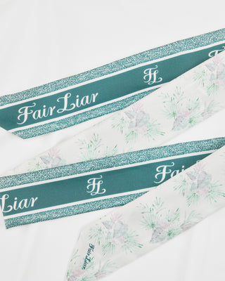 Botanical Scarf Set Sleeveless T-shirt - White