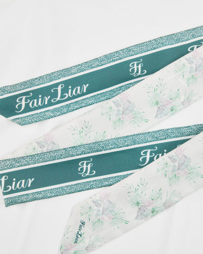 Botanical scarf set sleeveless t-shirt - White