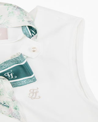 Botanical Scarf Set Sleeveless T-shirt - White