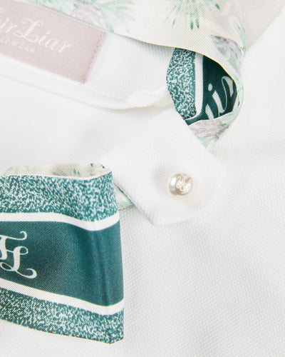 Botanical scarf set sleeveless t-shirt - White