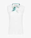 Botanical scarf set sleeveless t-shirt - White