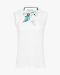 Botanical scarf set sleeveless t-shirt - White