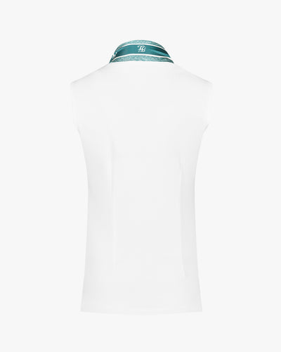 Botanical scarf set sleeveless t-shirt - White