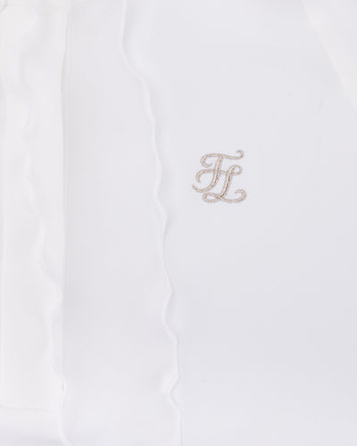 Organza Ribbon Long Sleeve Cooling T-Shirt - White