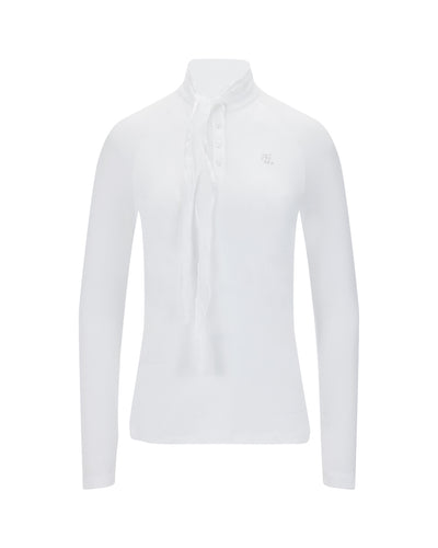 Organza Ribbon Long Sleeve Cooling T-Shirt - White