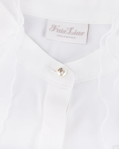 Organza Ribbon Long Sleeve Cooling T-Shirt - White