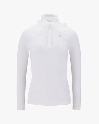 Organza Ribbon Long Sleeve Cooling T-Shirt - White
