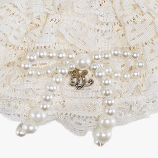 Crochet Lace Scrunchie (Cream)