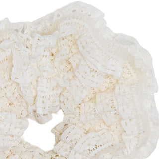 Crochet Lace Scrunchie (Cream)