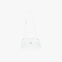 Ruffle Ribbon Tote Bag (White)