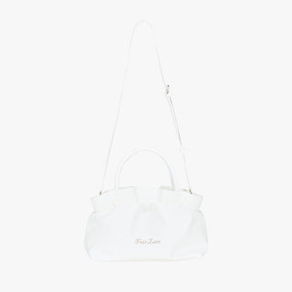 Ruffle Ribbon Tote Bag (White)